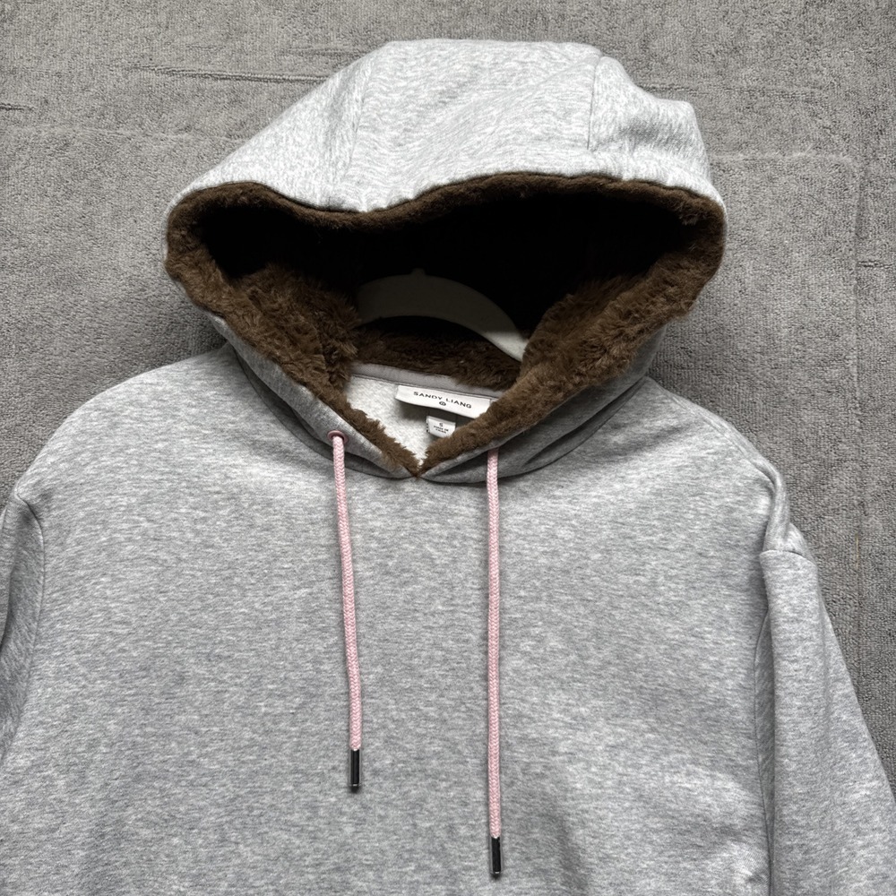 Sandy Liang x Target Mink Hoodie Gray Small Faux Vegan Pullover